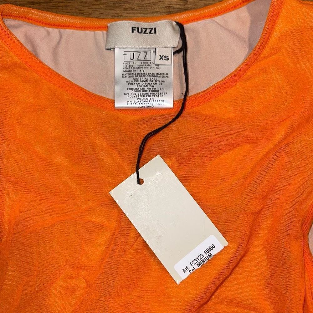 NWT Fuzzi Ruffle Mesh Dress - Picture 6 of 6